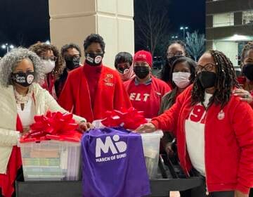 Women from the Philadelphia Alumnae Chapter of Delta Sigma Theta Sorority Inc. pose for a photo