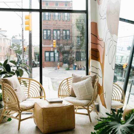 A cozy corner inside Freedom Apothecary