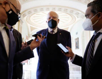 Senate President pro tempore and Appropriations Committee Chairman Patrick Leahy (D-VT) talks to reporters at the U.S. Capitol on January 31, 2022 in Washington, DC. (Photo by Chip Somodevilla/Getty Images)