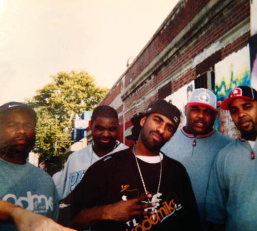 A young Cory Long (second from right) with friends