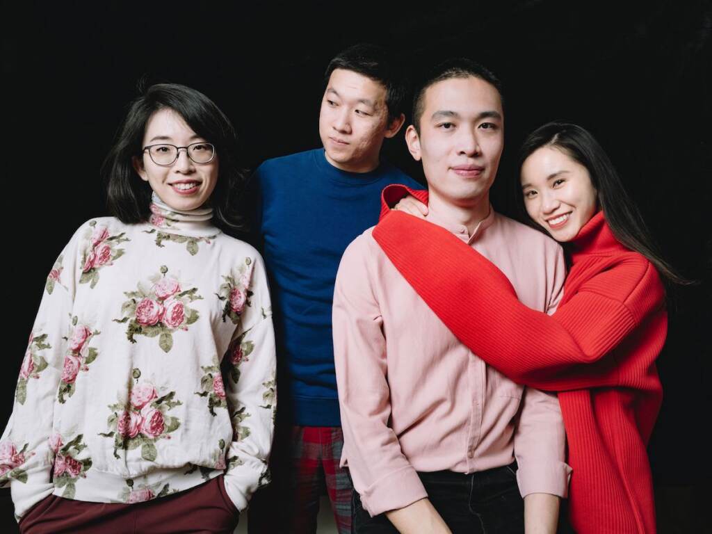 Wanyu Zhang, right, and her friends have a photo shoot