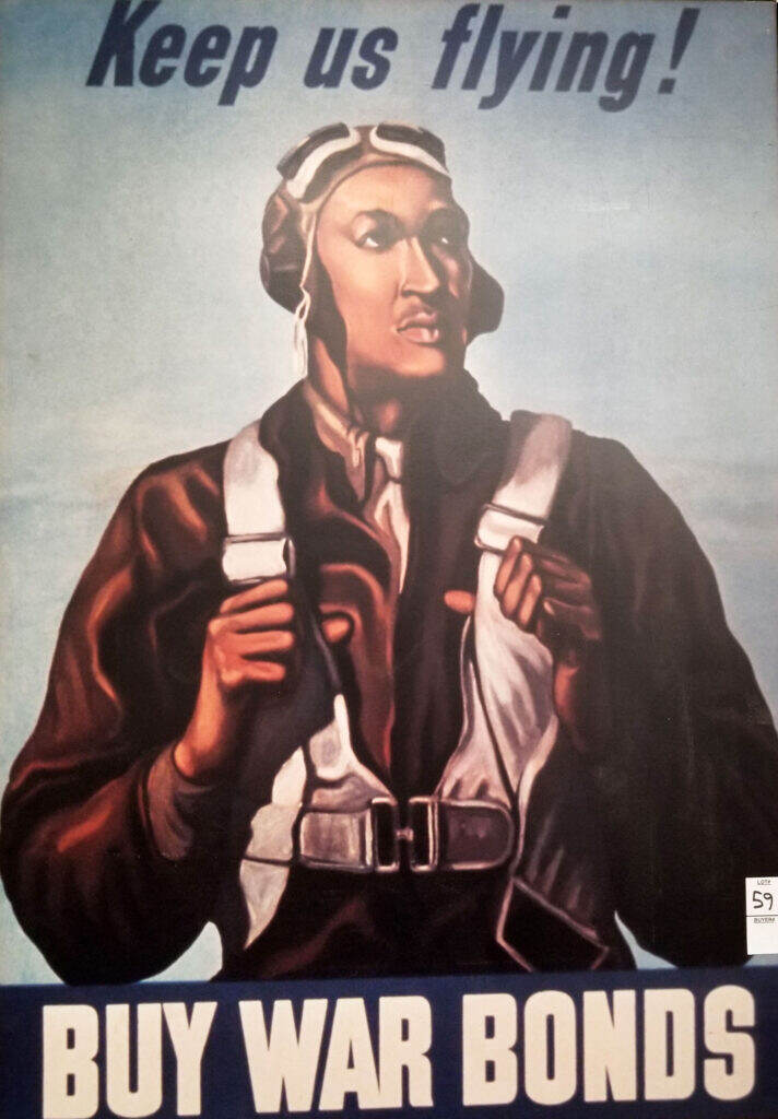 A poster featuring Tuskegee Airman Lt. Robert W. Deiz