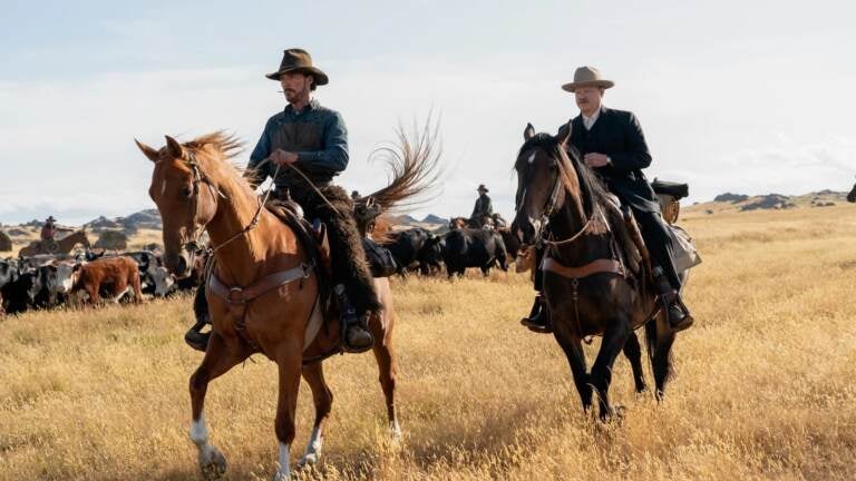 Benedict Cumberbatch and Jesse Plemons in The Power of the Dog. Both actors are up for Oscars this year. (Kirsty 
 Griffin/Netflix)