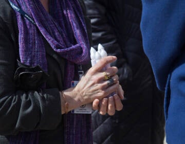 Officials in Delaware County held a vigil for the 1,800 residents that died of COVID-19 since the pandemic began, March 8, 2022. (Kimberly Paynter/WHYY)