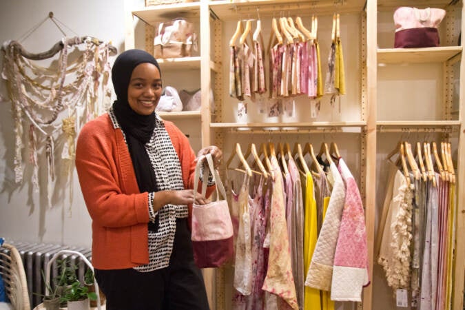 Melanie Hasan inside her shop, Modest Transitions