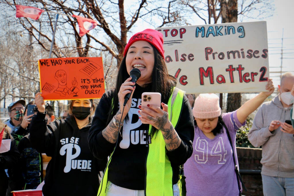 2022 03 11 e lee erika nunez philadelphia hilton biden immigration reform protest