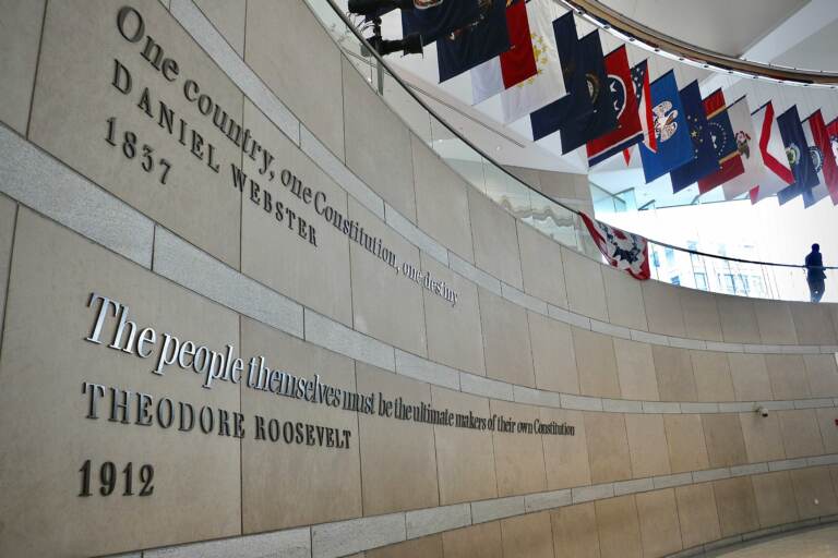 A view of the National Constitution Center.