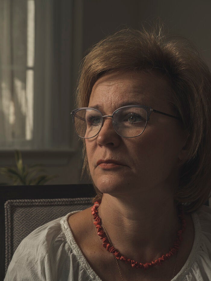 A closeup of Ianina Piontkovska