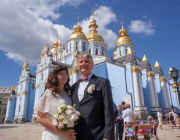 Ukranian native Valentyna Levytsky and Philly resident Sean Moir were married in Kyiv in 2021. (Courtesy of Sean Moir)