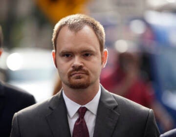 File photo: Brandon Bostian, the former Amtrak engineer involved in a 2015 derailment in Philadelphia that killed eight people and injured more than 200.  (AP Photo/Matt Rourke)