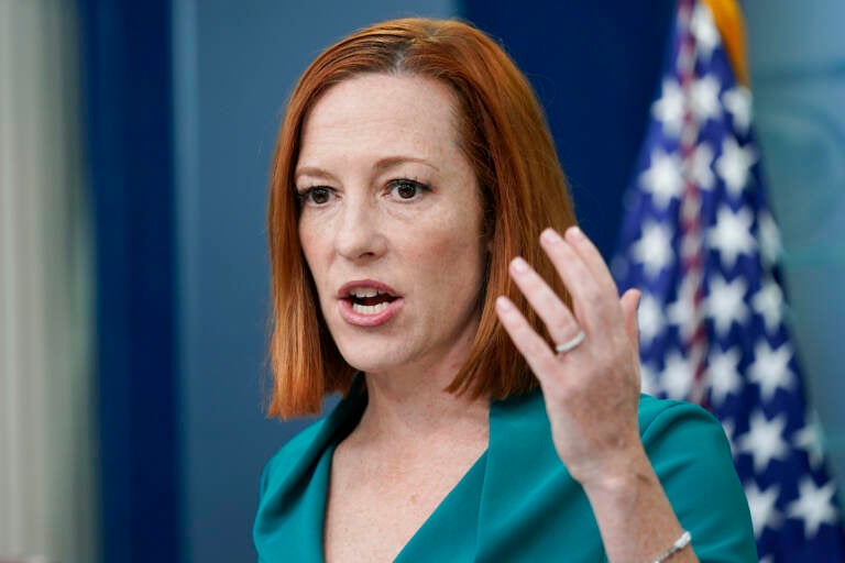 White House press secretary Jen Psaki speaks during a press briefing at the White House, Friday, March 4, 2022