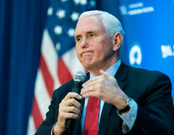 File photo: Former Vice President Mike Pence speaks at the National Press Club in Washington, Nov. 30, 2021. Pence will urge Republicans to move on from the 2020 election. And he will say 