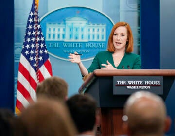 White House press secretary Jen Psaki speaks during a press briefing at the White House, Thursday, March 10, 2022, in Washington