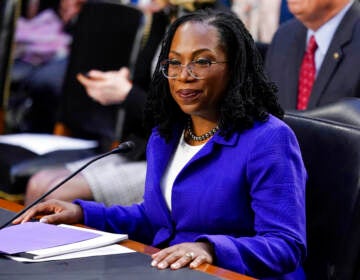 Supreme Court nominee Judge Ketanji Brown Jackson takes her seat before the start of her confirmation hearing before the Senate Judiciary Committee Monday, March 21, 2022, on Capitol Hill in Washington.