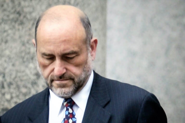 File photo: Attorney Mark Pomerantz leaves court in New York Wednesday, Sept. 8, 2004. Pomerantz, who had been leading a criminal investigation into Donald Trump before quitting last month, said in his resignation letter that he believes the former president is “guilty of numerous felony violations” and he disagreed with the Manhattan district attorney’s decision not to seek an indictment