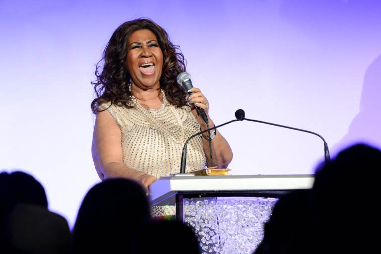 File photo: Singer Aretha Franklin performs at the Fashion Group International's 30th annual 