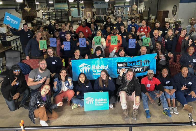 Habitat for Humanity staffers celebrated on March 22nd, after receiving the news of Mackenzie Scott's $5 million donation. (Habitat for Humanity Philadelphia)