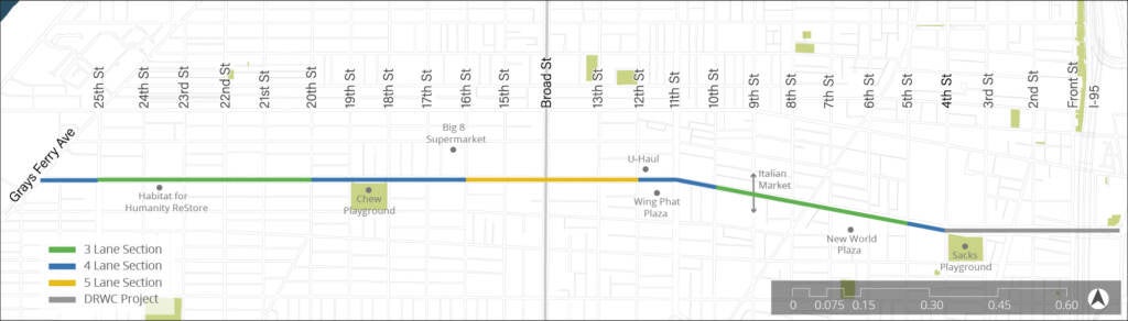 The mixed-lane plan for Washington Avenue