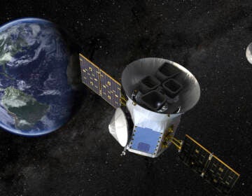 This image made available by NASA shows an illustration of the Transiting Exoplanet Survey Satellite (TESS). Scheduled for an April 2018 launch, the spacecraft will prowl for planets around the closest, brightest stars. These newfound worlds eventually will become prime targets for future telescopes looking to tease out any signs of life