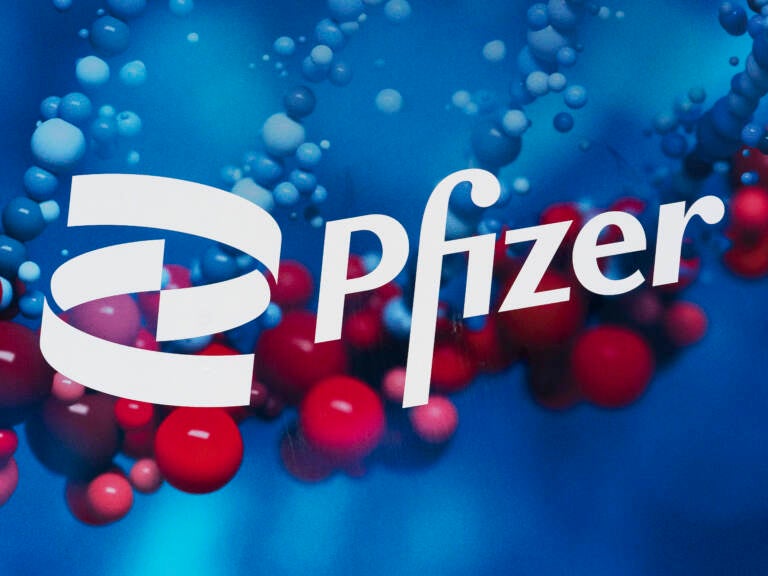 File photo: The Pfizer logo is displayed at the company's headquarters in New York, on Feb. 5, 2021.   (AP Photo/Mark Lennihan, File)
