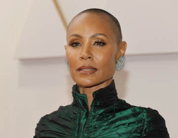 Close-up of Jada Pinkett Smith, wearing an emerald green dress, at the Oscars on Sunday.