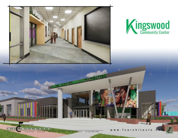 An artist's rendering of the new Kingswood community center.