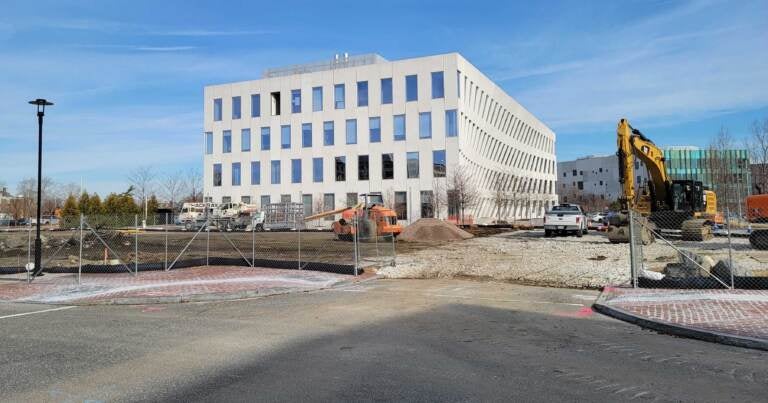 A site under construction at the Navy Yard