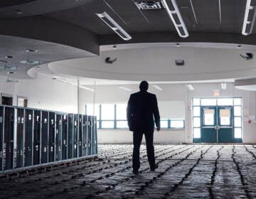 On Sept. 1, 2021, 7 inches of rain from the remains of Hurricane Ida hammered down on Cresskill Middle/High School in Bergen County, N.J. Superintendent Michael Burke walks through what's left of the media center.