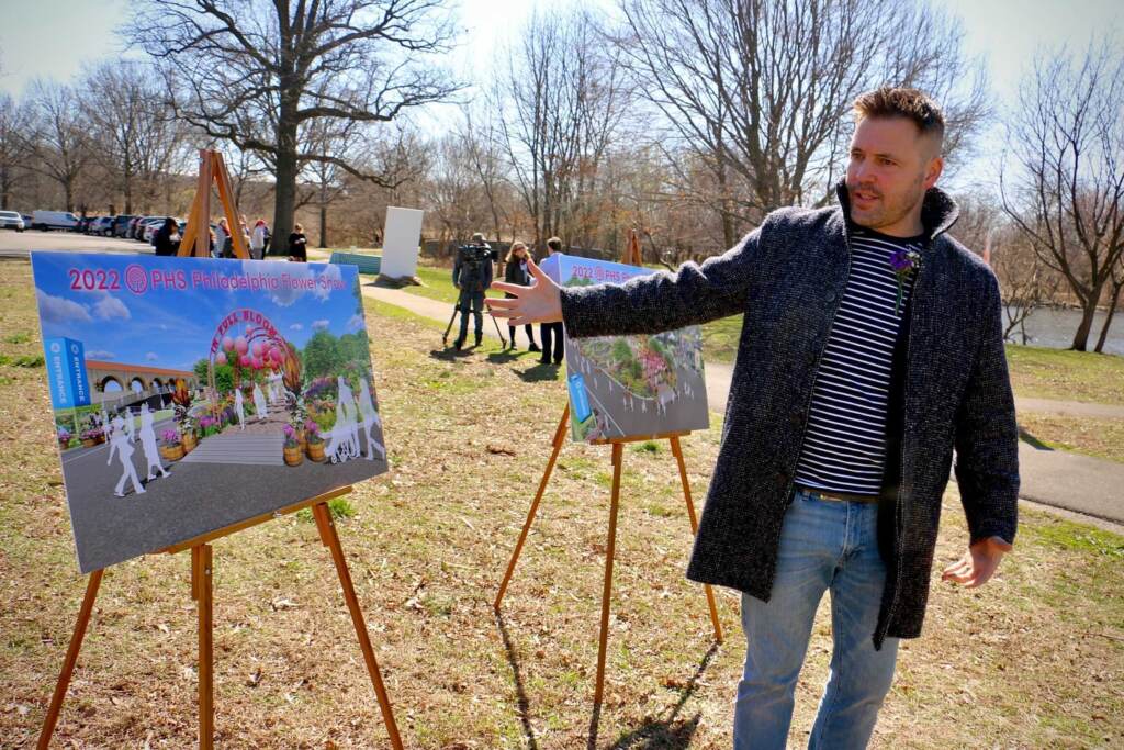 Designer Seth Pearsoll says this year’s presentation of the Philadelphia Flower Show at FDR Park will have some improvements over last year.