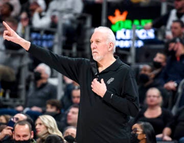 Gregg Popovich of the San Antonio Spurs became the winningest coach in NBA regular-season history on Friday, getting his 1,336th victory when the San Antonio Spurs rallied to beat the Utah Jazz, 104-102. (Photo by Nic Antaya/Getty Images)