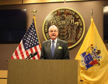 N.J. Gov. Phil Murphy announcing that a second class of state troopers will be trained during fiscal year 2023 on Apr. 18, 2022 from state police headquarters.