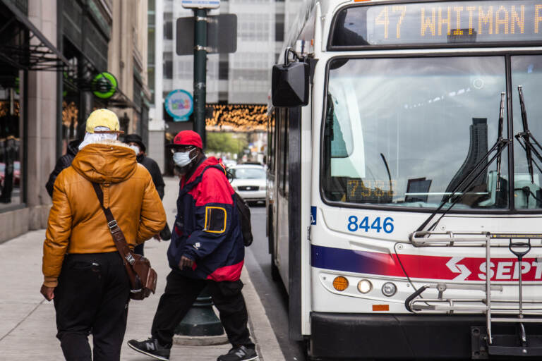 FILE - SEPTA bus in Center City Philadelphia.  (Kimberly Paynter/WHYY)