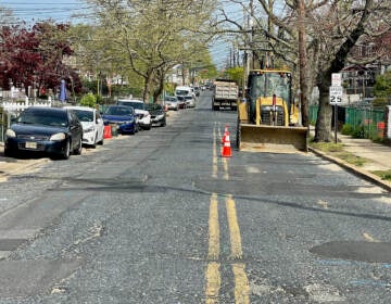 Reconstruction has begun on 27th street in Camden. The $10 million project includes improvements to sewer lines and adjacent roads. (P. Kenneth Burns/WHYY)