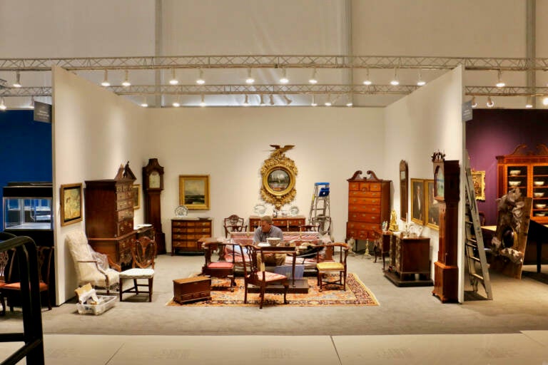 Antiques are seen on display as part of the Philadelphia Show