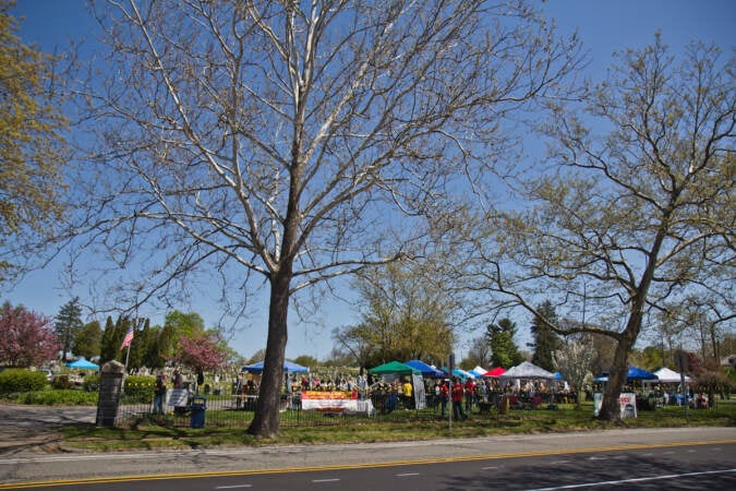 Members of the Pottstown community participated in a community clean-up and art fair on April 30, 2022. (Kimberly Paynter/WHYY)