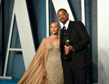 Jada Pinkett Smith, left, and Will Smith arrive at the Vanity Fair Oscar Party on Sunday, March 27, 2022, at the Wallis Annenberg Center for the Performing Arts in Beverly Hills, Calif. The stunning physical altercation between actor Will Smith and comedian Chris Rock at the 94th Academy Awards on Sunday has sparked debate about the appropriate ways for Black men to publicly defend Black women against humiliation and abuse