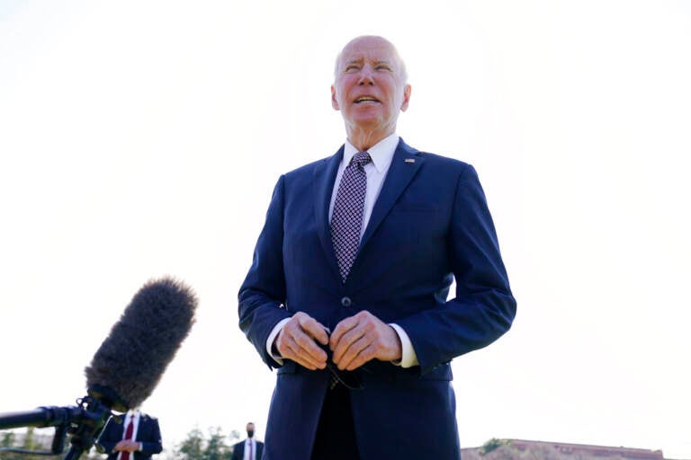 President Joe Biden speaks to the press on April 4, 2022.