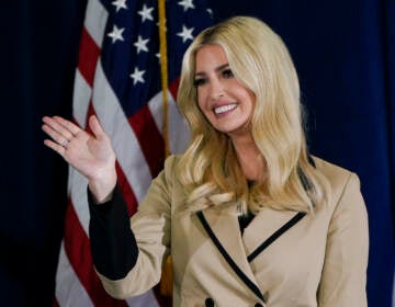 Ivanka Trump, daughter and adviser to President Donald Trump, waves to supporters during a campaign event at the Iowa State Fairgrounds, Monday, Nov. 2, 2020, in Des Moines, Iowa