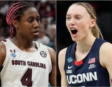 South Carolina's Aliyah Boston and UConn's Paige Bueckers (Eric Gay/AP Photo)