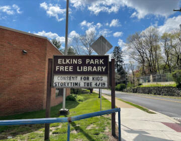 Elkins Park Free Library ''Consent for Kids'' sign (Photo courtesy of Victim Services Center of Montgomery County)