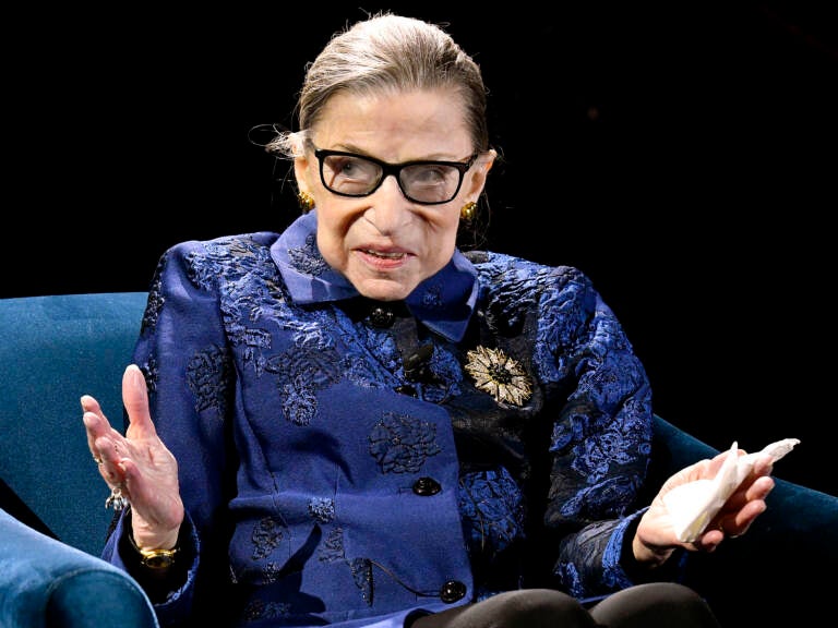 Justice Ruth Bader Ginsburg speaks onstage at the Fourth Annual Berggruen Prize Gala celebrating 2019 Laureate Supreme Court Justice Ruth Bader Ginsburg in New York City. (Eugene Gologursky/Getty Images for Berggruen Institute)