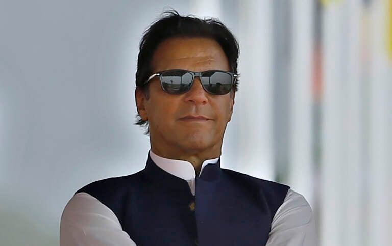 File photo: Pakistan's Prime Minister Imran Khan has been ousted by a no-confidence vote. (Anjum Naveed/AP)