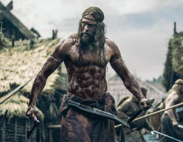 Alexander Skarsgård as a viking in the movie The Northman