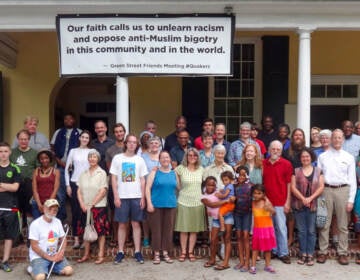 Members and other Philadelphia Quakers gather at Green Street Friends meetinghouse in Germantown