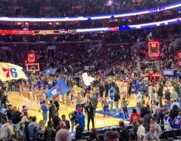 The Wells Fargo Center is pictured during a Sixers game