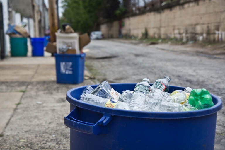 The Philadelphia Streets Department and environmental groups announced a plan to increase recycling in the city on May 26, 2022. (Kimberly Paynter/WHYY)