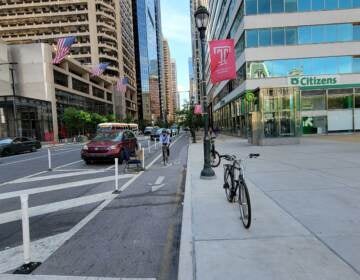 A protected bike lane near 15th Street