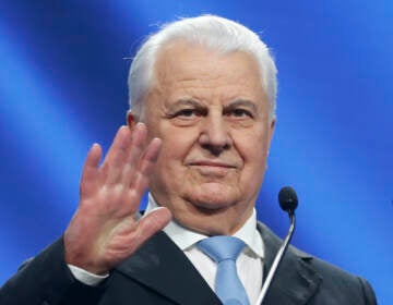 File photo: Former Ukrainian President Leonid Kravchuk addresses to supporters of former Ukrainian Prime Minister Yulia Tymoshenko during a campaign rally in Kyiv, Ukraine, Tuesday, Jan. 22, 2019. Kravchuk, who led Ukraine to independence amid the collapse of the Soviet Union and served as its first president, has died, a Ukrainian official said Tuesday, May 10, 2022. He was 88