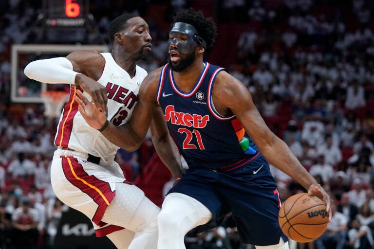 Joel Embiid and the mask make NBA playoff debut in Sixers' win over Heat