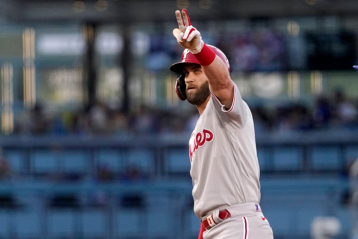 Bryce Harper leaves game after being hit by pitch - The Good Phight